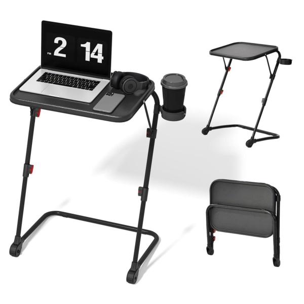 MESA PLEGABLE BASELINE NEGRO 53.5 X 49 X 49-71.5 CM