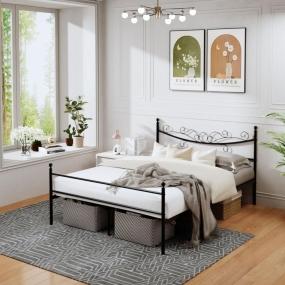CAMA DOBLE TATIANA NEGRO 199 X 143 X 96 CM