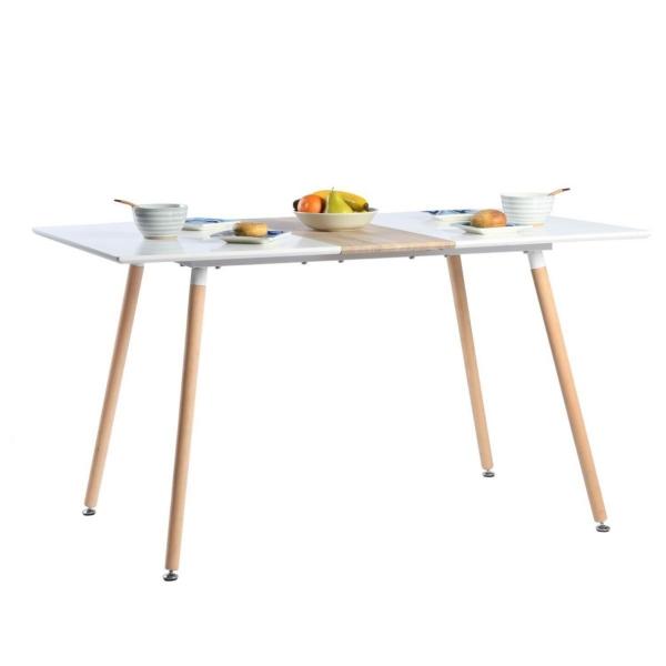 MESA DE COMEDOR TRUMPET BLANCO 140 X 80 X 76 CM