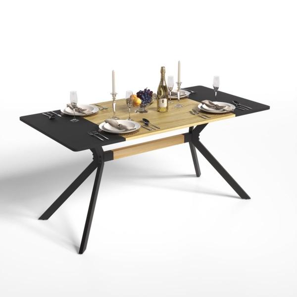 MESA DE COMEDOR BLICKER NEGRO 160 X 80 X 75 CM