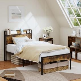 CAMA INDIVIDUAL NAMI MARRÓN 210 X 98 X 96 CM