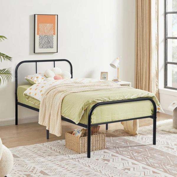 CAMA INDIVIDUAL MILO NEGRO 197 X 99.2 X 81 CM