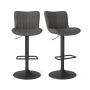 BANCOS PARA BARRA DE COCINA ALTURA AJUSTABLE GRIS 2 PIEZAS