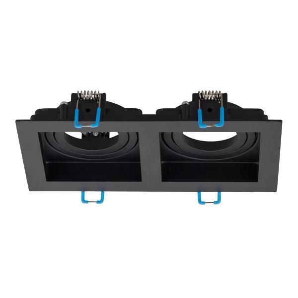 LUMINARIO DE TECHO EMPOTRABLE DIRIGIBLE RECTANGULAR PARA 2 LÁMPARAS LED MR16 GX5.3 16 W NEGRO