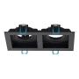 LUMINARIO DE TECHO EMPOTRABLE DIRIGIBLE RECTANGULAR PARA 2 LÁMPARAS LED MR16 GX5.3 16 W NEGRO