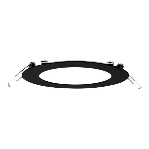 LUMINARIO DE TECHO EMPOTRABLE LED REDONDO 6 W NEGRO LUZ CÁLIDA USO INTERIOR