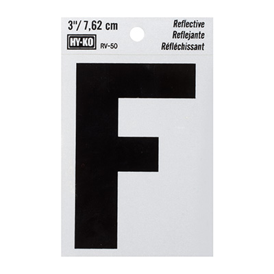 LETRA F DE VINILO 7.62 CM