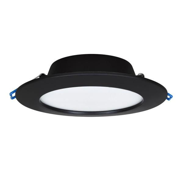 LUMINARIO DE TECHO EMPOTRABLE LED REDONDO 9 W NEGRO LUZ NEUTRA ATENUABLE USO INTERIOR
