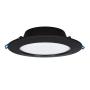 LUMINARIO DE TECHO EMPOTRABLE LED REDONDO 9 W NEGRO LUZ NEUTRA ATENUABLE USO INTERIOR