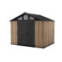 COBERTIZO DE ALMACENAMIENTO PARA EXTERIOR VERTICAL DE POLIPROPILENO 305 X 243 X 251 CM MADERA ROBLE