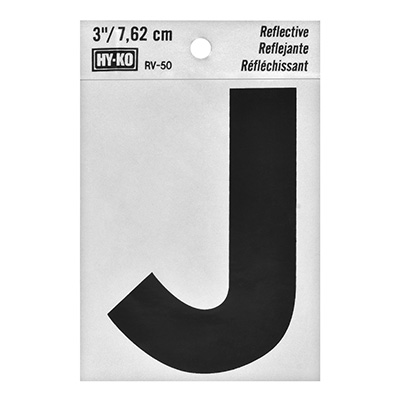 LETRA J NEGRA DE 7.62 X 6.3 CM