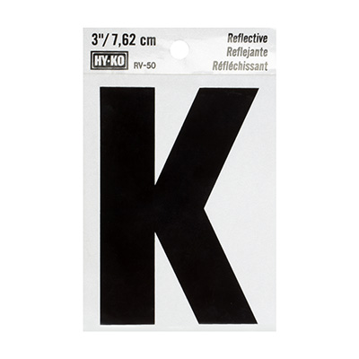 LETRA K DE VINILO 7.62 CM