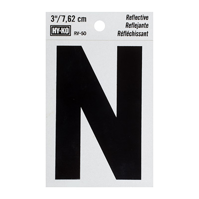 LETRA N DE VINILO 7.62 CM