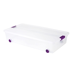 Caja bajo cama Clip Easy Roll transparente 50 litros