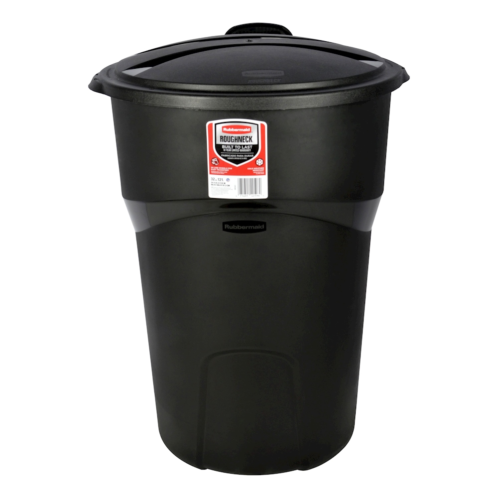 Bote de basura redondo amarillo de 32 galones, cubos de basura de reciclaje  para cocina, accesorios para el hogar, contenedores de reciclaje, cubos de