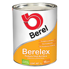 berelex pintura vinil acrílica para interior y exterior berel berelex de 1 litro satinado