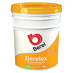 berelex super satin pintura vinil acrílica interior/exterior berel blanco pastel 19 litros satinado
