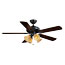 VENTILADOR DE TECHO PORTLAND CAFÉ 52" CON 4 LUCES Y 5 ASPAS REVERSIBLES