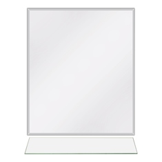 Espejo de baño sin marco de 16 x 24 pulgadas con estante, espejos  rectangulares de montaje en pared para tocador, incluye estantes