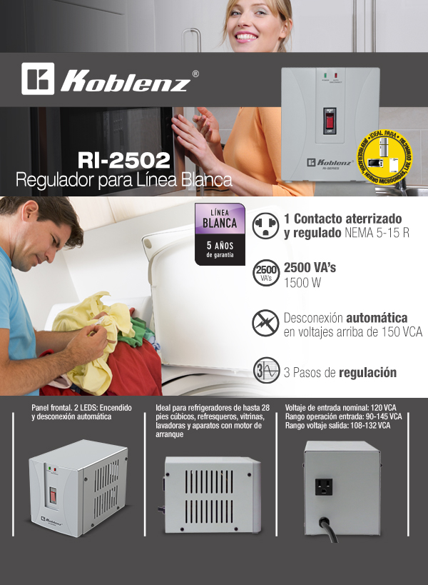 Koblenz Refrigerator Voltage Regulator Ri-2500 Series Ri-2502