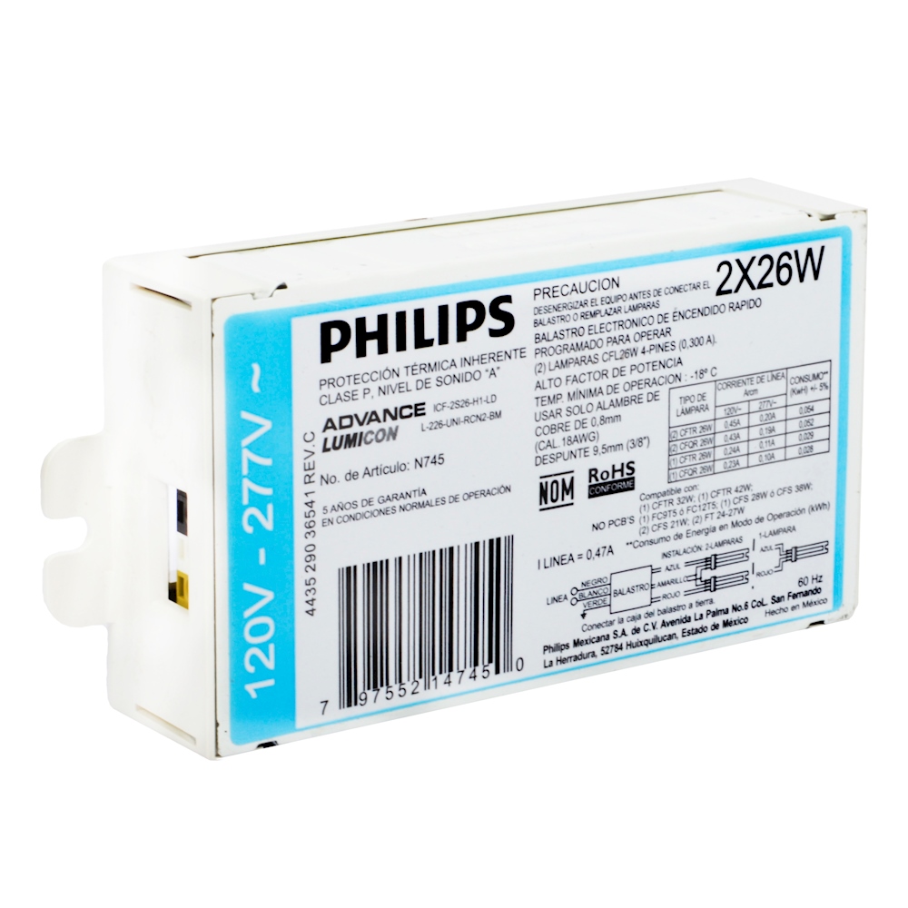 Philips HF-R 280 TLS/PLL E11 2 X 80W balasto electrónico 9137006091 