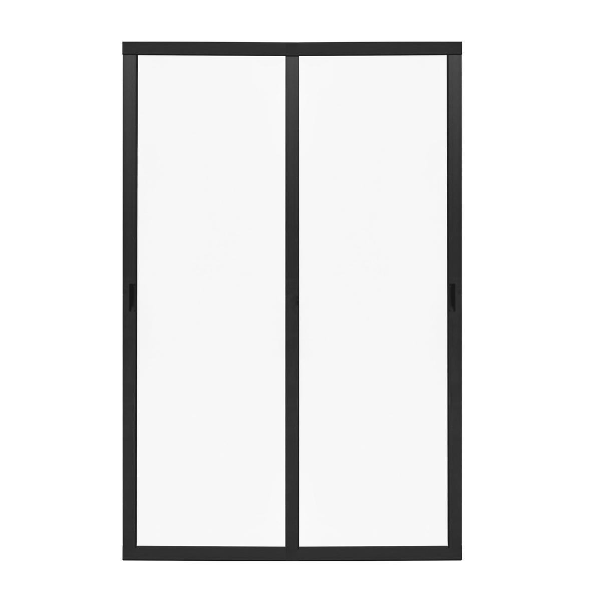 Cancel para baño 106 a 110 x 185 cm rectangular plástico negro duranodick doble corredizo