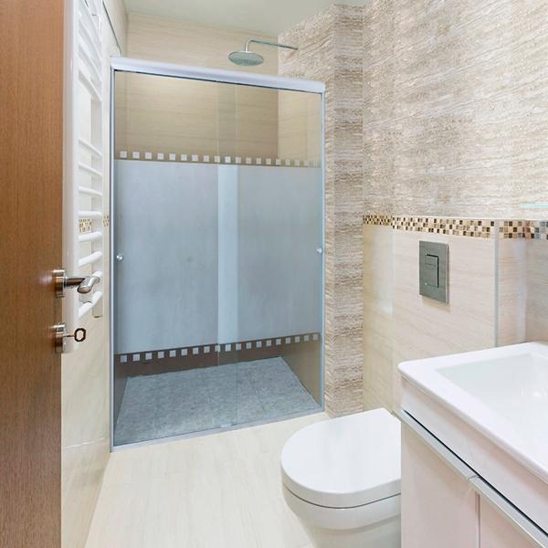 CANCEL PARA BAÑO 106 A 110 X 187 CM RECTANGULAR CRISTAL TEMPLADO PLATA DOBLE CORREDIZO