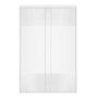 CANCEL PARA BAÑO 116 A 120 X 187 CM RECTANGULAR CRISTAL TEMPLADO BLANCO DOBLE CORREDIZO