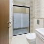 CANCEL PARA BAÑO 116 A 120 X 187 CM RECTANGULAR CRISTAL TEMPLADO NEGRO DOBLE CORREDIZO