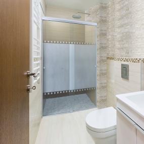 CANCEL PARA BAÑO 116 A 120 X 187 CM RECTANGULAR CRISTAL TEMPLADO PLATA DOBLE CORREDIZO