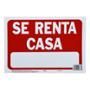 LETRERO DE PLÁSTICO PARA PARED SE RENTA CASA 21.5 X 30.5 CM