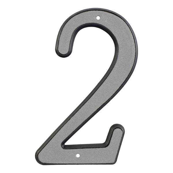 NÚMERO 2 EN PLÁSTICO REFLECTANTE 10.16 CM