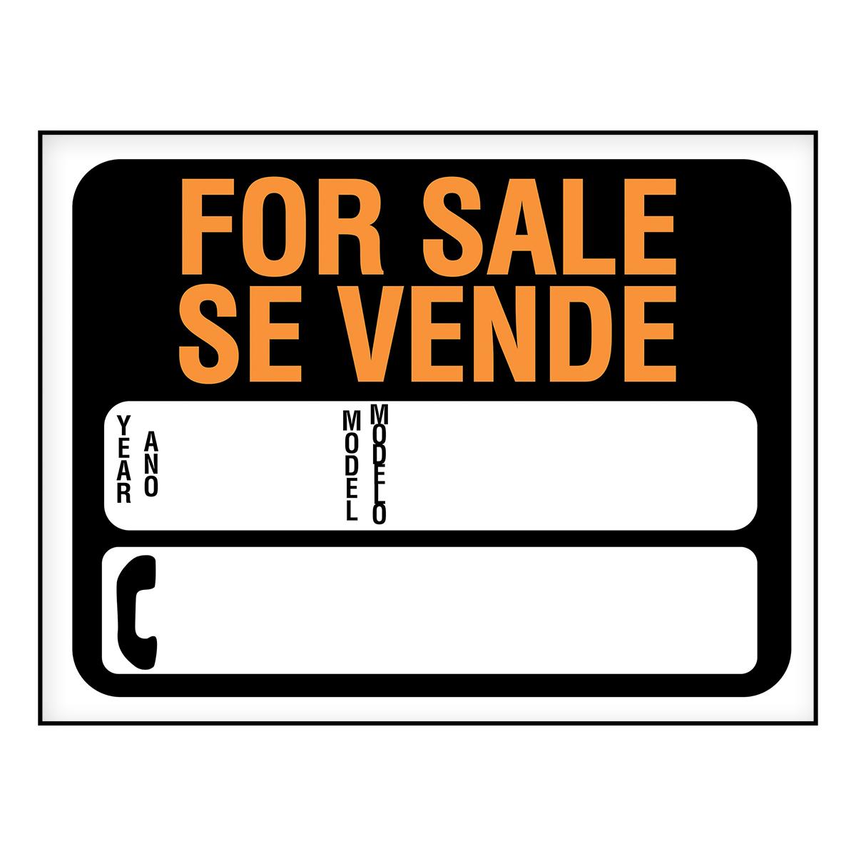 Letrero de poliestireno para pared for saleauto/se vende-auto de 22.86 x 30.48 cm