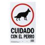 LETRERO CUIDADO CON EL PERRO DE 35.3 X 22.5 CM BLANCO