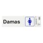 LETRERO DAMAS DE 7.6 X 22.8 CM BLANCO