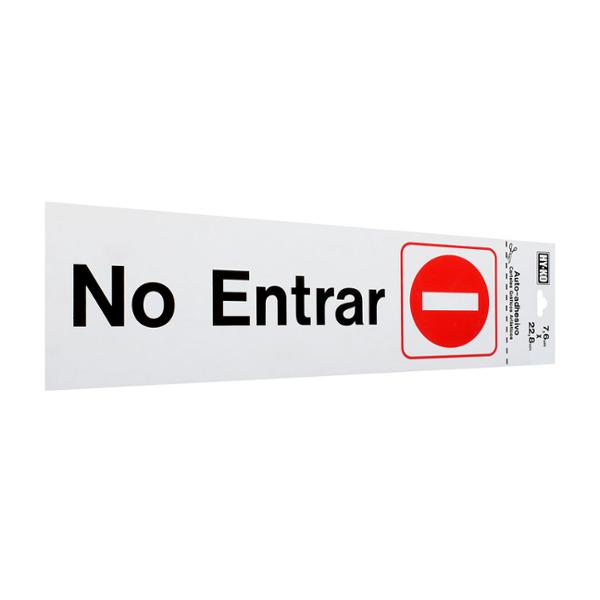 LETRERO DE PLÁSTICO PARA PARED NO ENTRAR 7.6 X 22.8 CM | The Home Depot