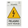 LETRERO PELIGRO ALTO VOLTAJE DE 12.7 X 17.7 CM AMARILLO