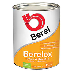 berelex pintura vinil acrílica interior/exterior berel bere1 litro satinado