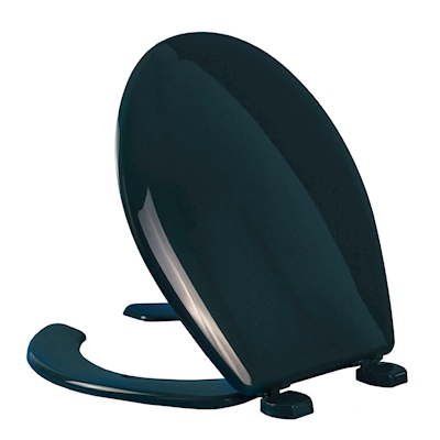 ASIENTO PARA BAÑO PLÁSTICO REDONDO VERDE FRENTE ABIERTO BEMIS | The