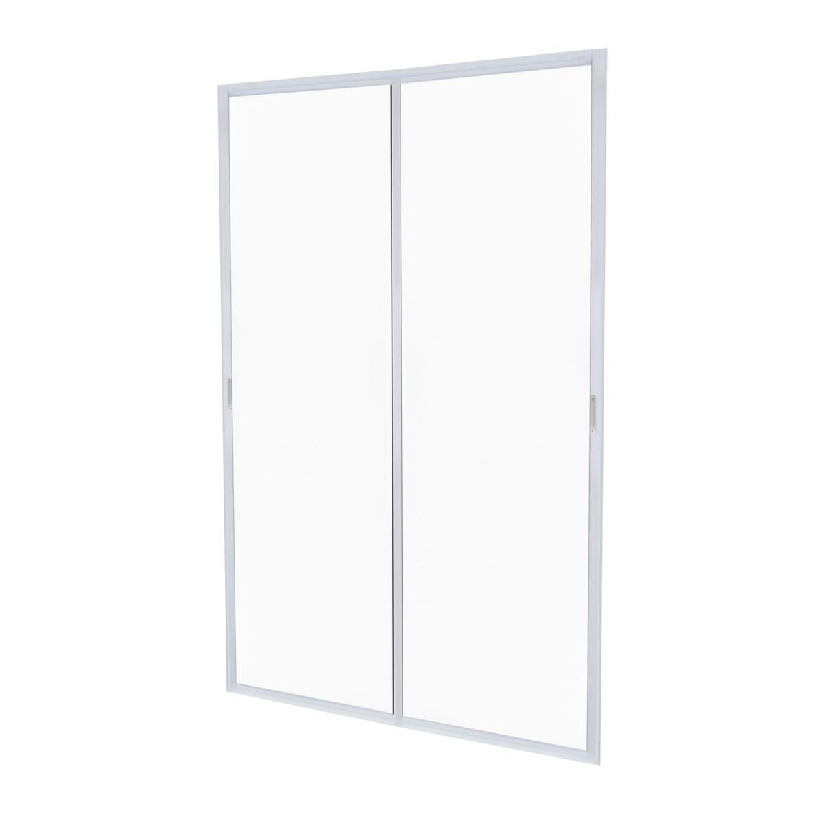 CANCEL PARA BAÑO 96 A 100 X 185 CM RECTANGULAR ALUMINIO BLANCO DOBLE