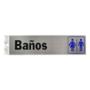 LETRERO BAÑOS METÁLICO DE 5 X 20 CM PLATA