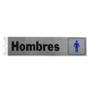 LETRERO HOMBRES METÁLICO DE 5 X 20 CM PLATA