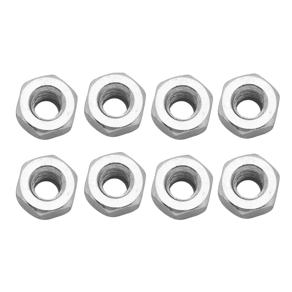 Tuerca hexagonal 1/4 de pulgada plata 8 piezas