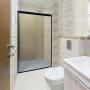 CANCEL PARA BAÑO 121 A 125 X 187 CM RECTANGULAR CRISTAL TEMPLADO NEGRO DOBLE CORREDIZO