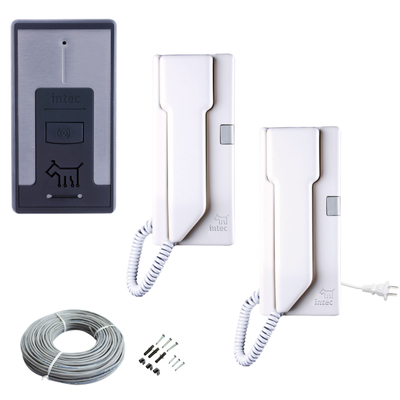 Kit paquete de de interfon con frente de calle y auricular conexión a 2  hilos Portero + Telefono para Casa Interfon Kit