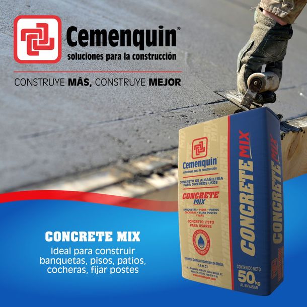 Concreto concrete mix cemenquin 50 kg gris