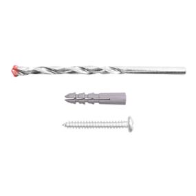 75 TAQUETES PLÁSTICO TORNILLOS Y BROCA1/4PULGADA GRIS