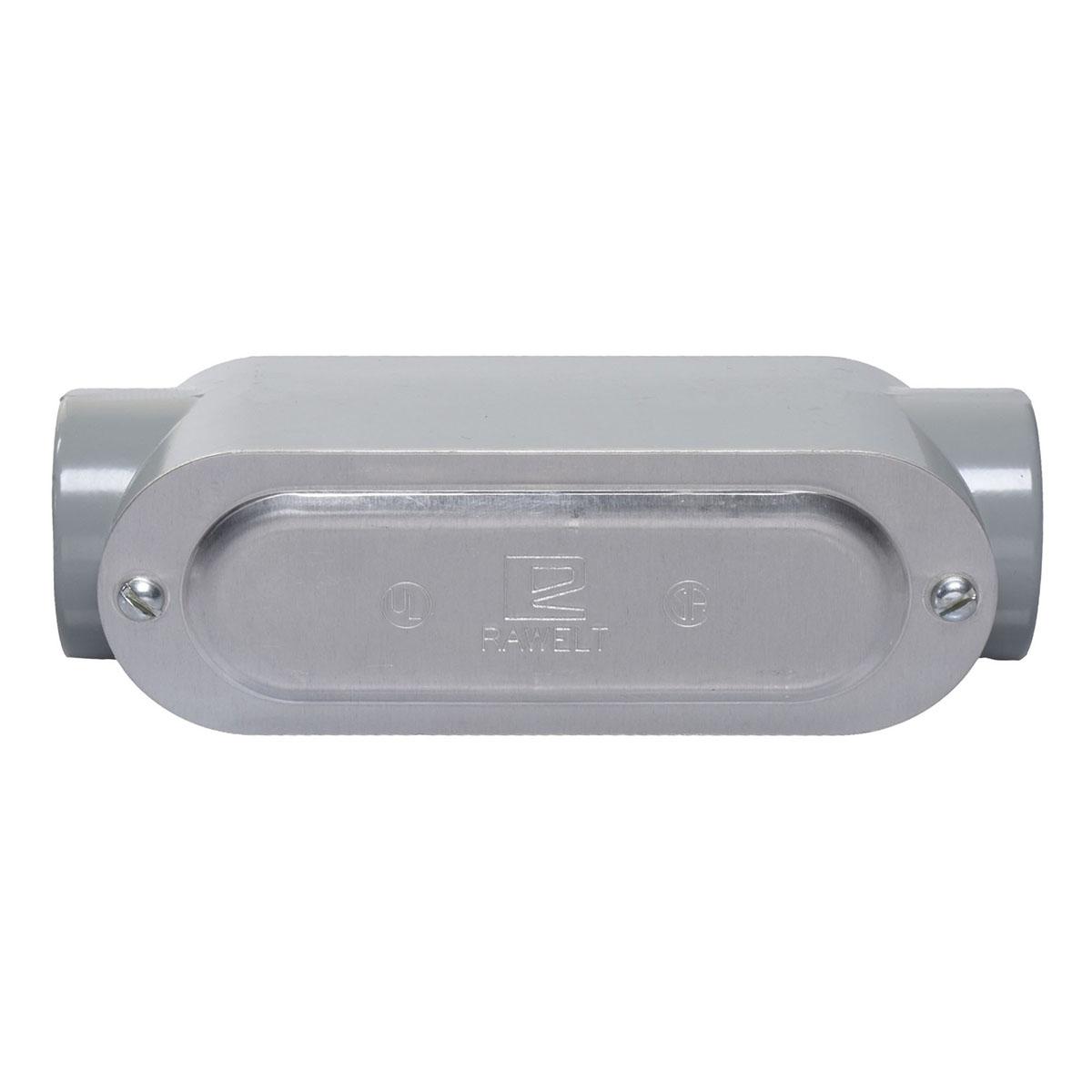 Caja oval roscada con tapa tipo oc de 1 1/2 pulgada plata