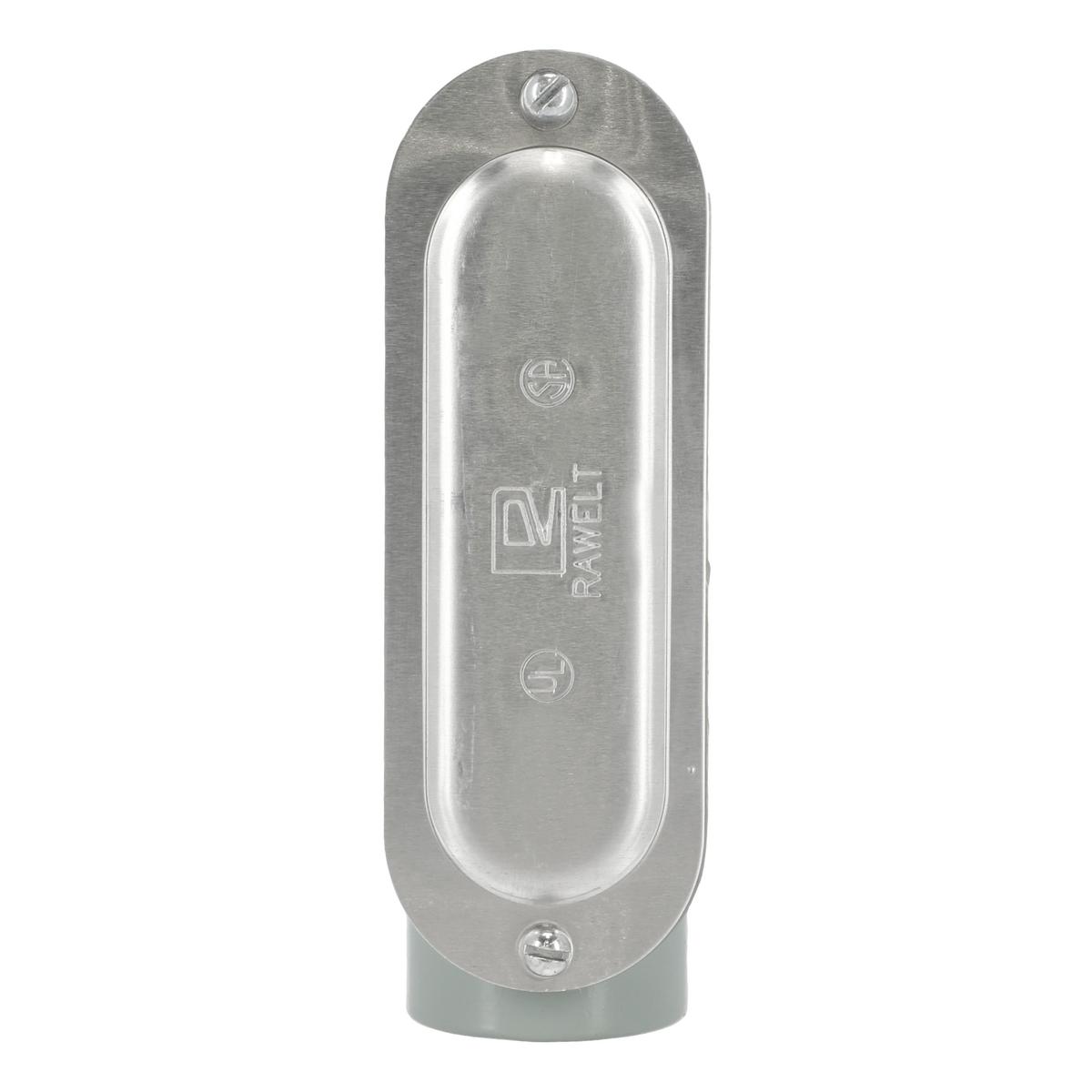 Caja oval roscada con tapa tipo olb de 1 1/2 pulgada gris