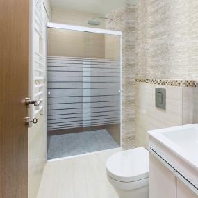 CANCEL PARA BAÑO 116 A 120 X 187 CM RECTANGULAR CRISTAL TEMPLADO BLANCO DOBLE CORREDIZO